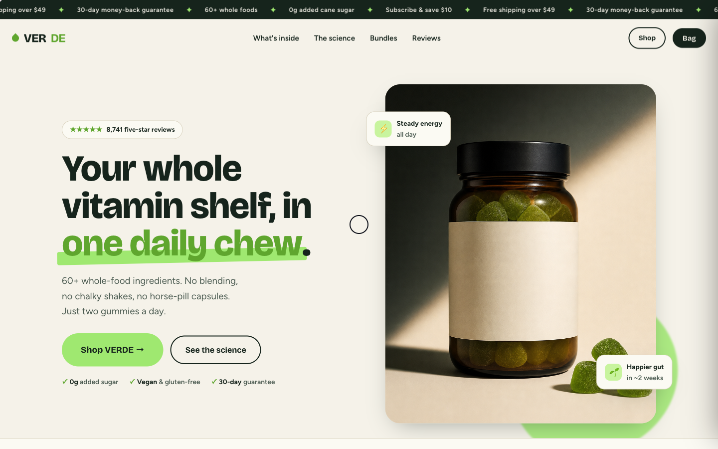 Supplements store theme preview
