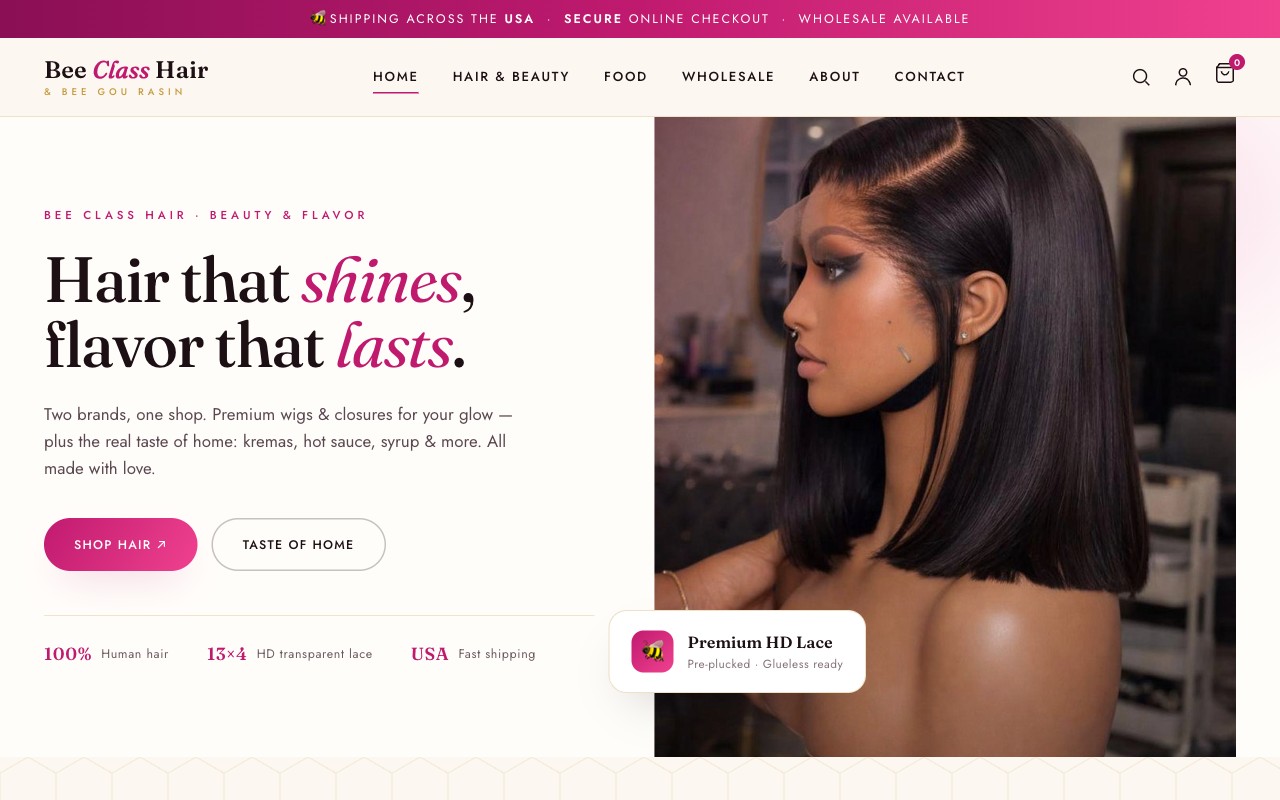 Live hair boutique website