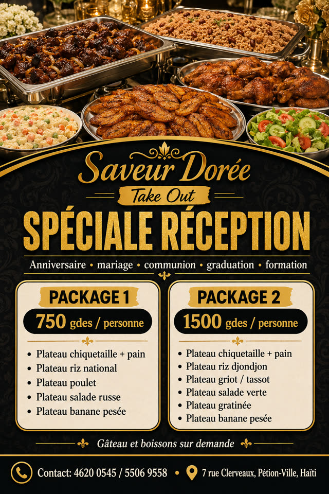Catering reception flyer designed by Bldscale